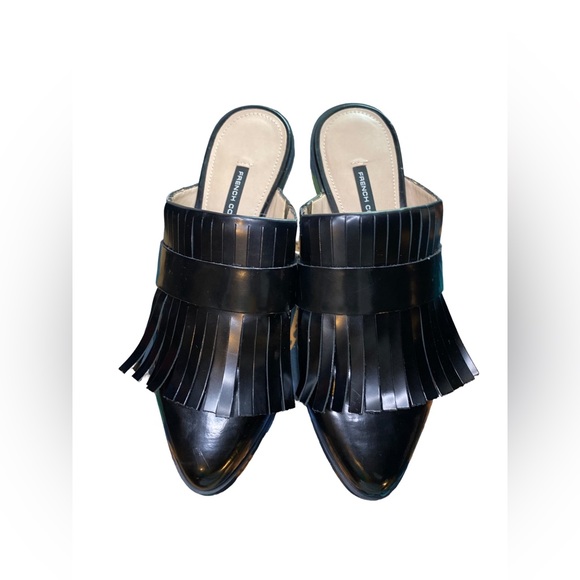 French Connection | Size 7 black shiny mules - Picture 2 of 5